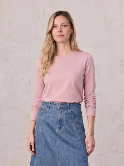 Crew Bomber Tee-Pink