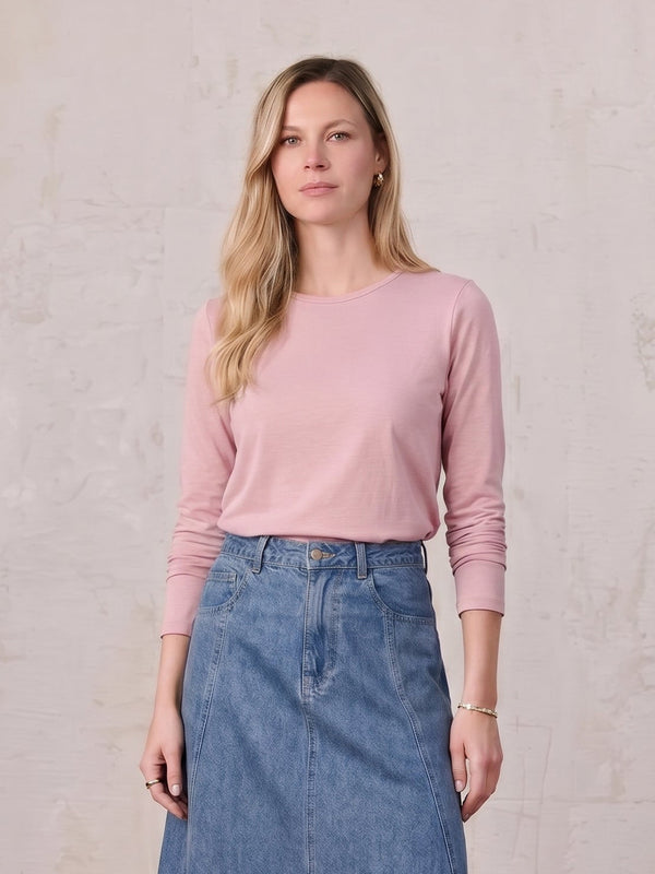 Crew Bomber Tee-Pink