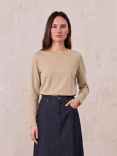 Crew Bomber Tee-Tan