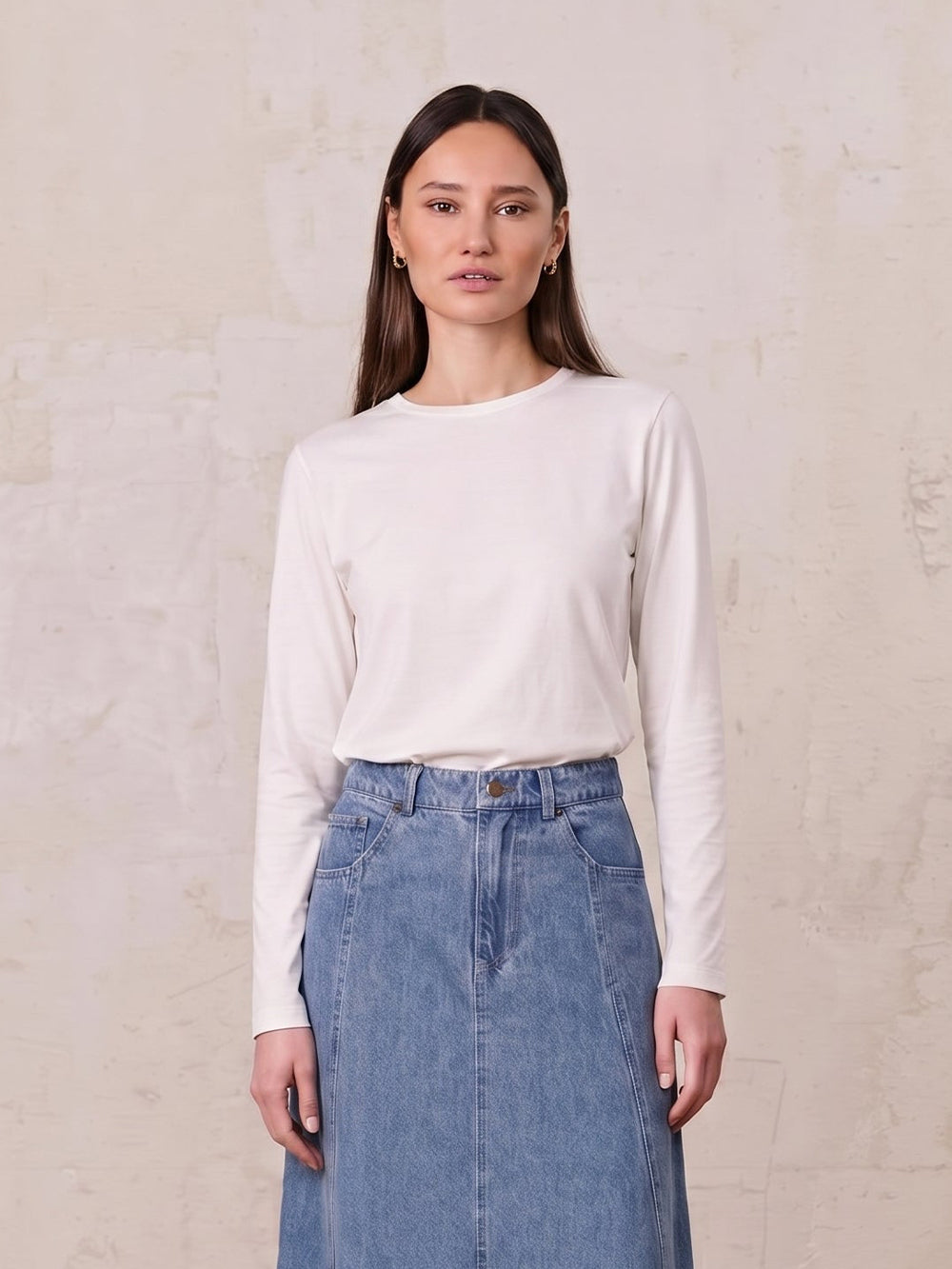 Crew Bomber Tee-White