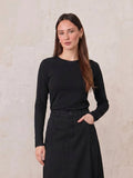 Crew Ribbed Dolman-Black