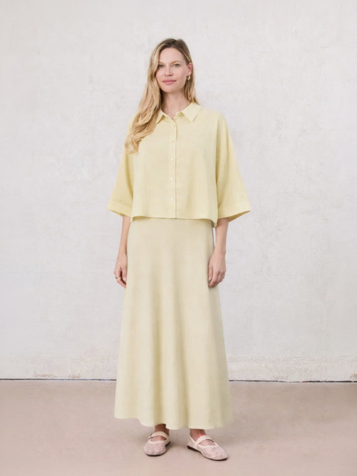 Crinkle Skirt 37"-Pale Yellow
