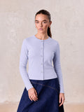 Crop T-Shirt Cardigan-Light Blue
