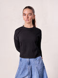 Cropped Boxy Tee-Black