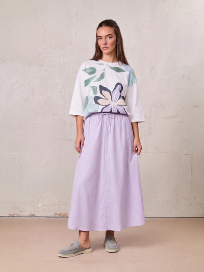 DRAWSTRING RUFFLE SKIRT-LAVENDER