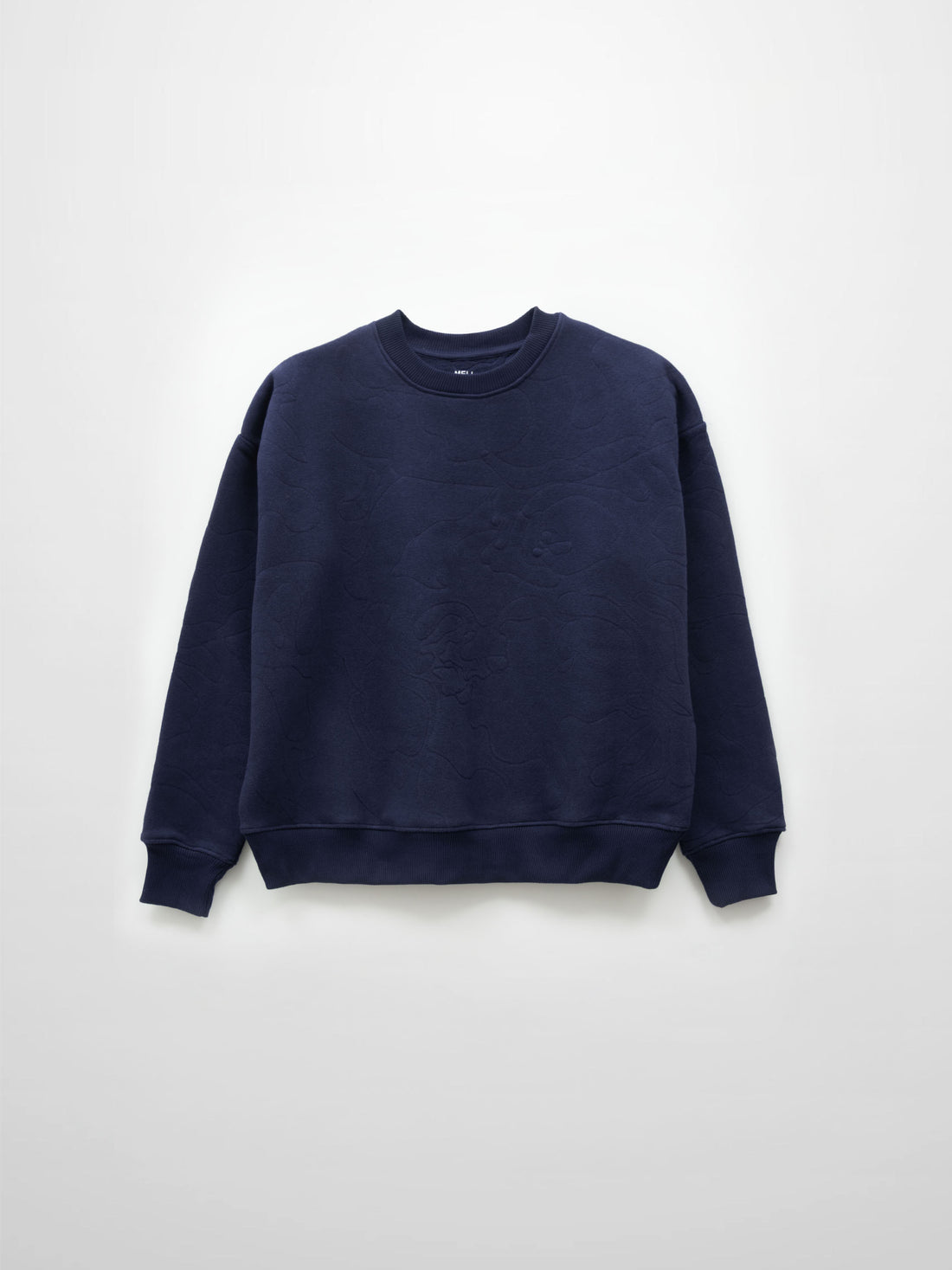 Embroidered Swirl Sweatshirt-Navy Blue