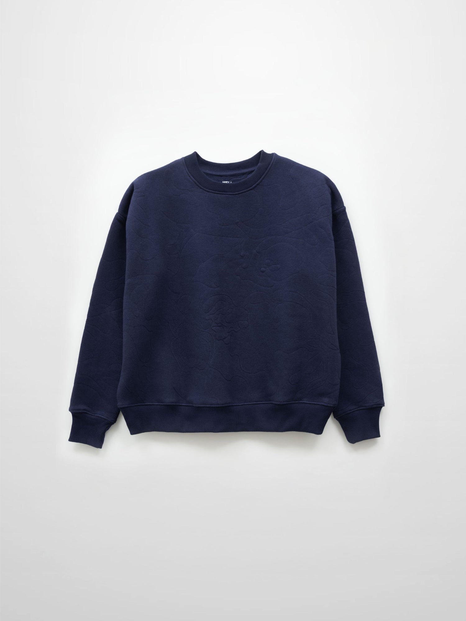 Embroidered Swirl Sweatshirt-Navy Blue