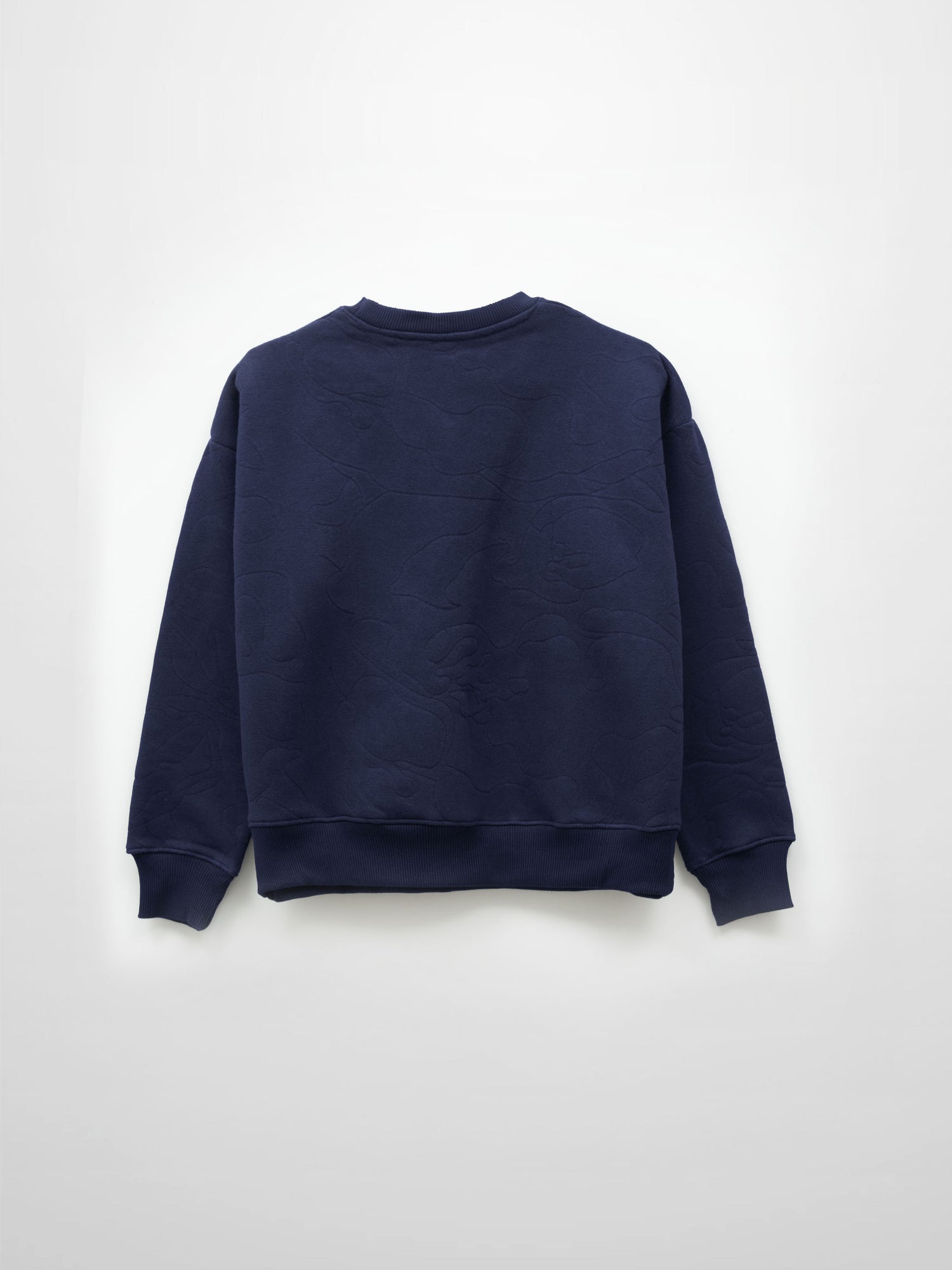 Embroidered Swirl Sweatshirt-Navy Blue