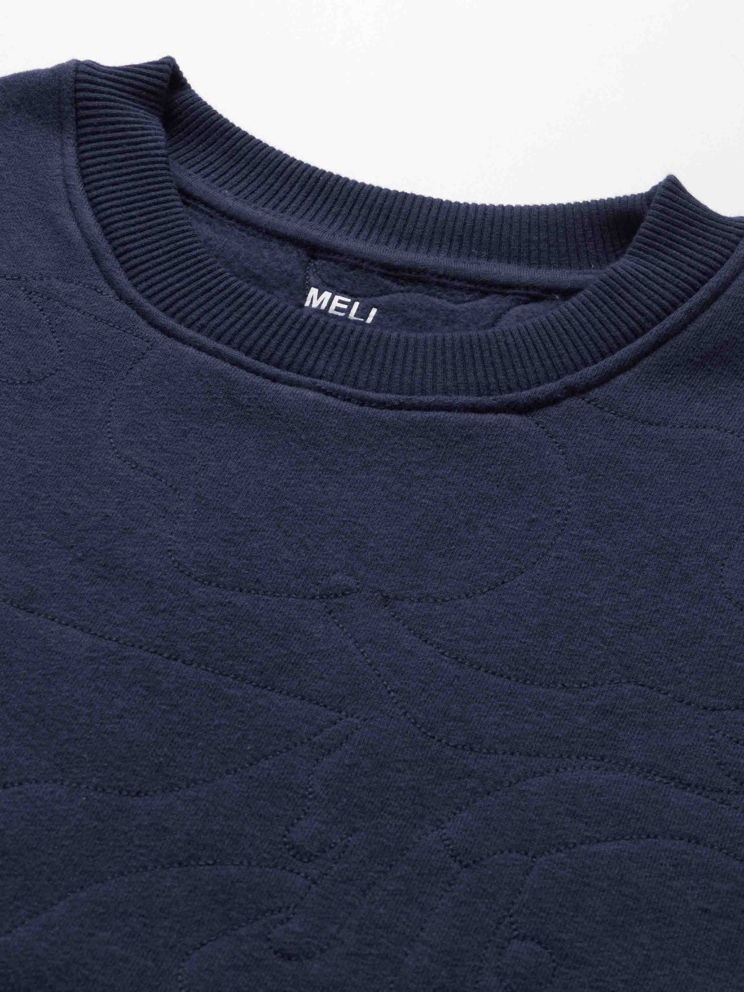 Embroidered Swirl Sweatshirt-Navy Blue