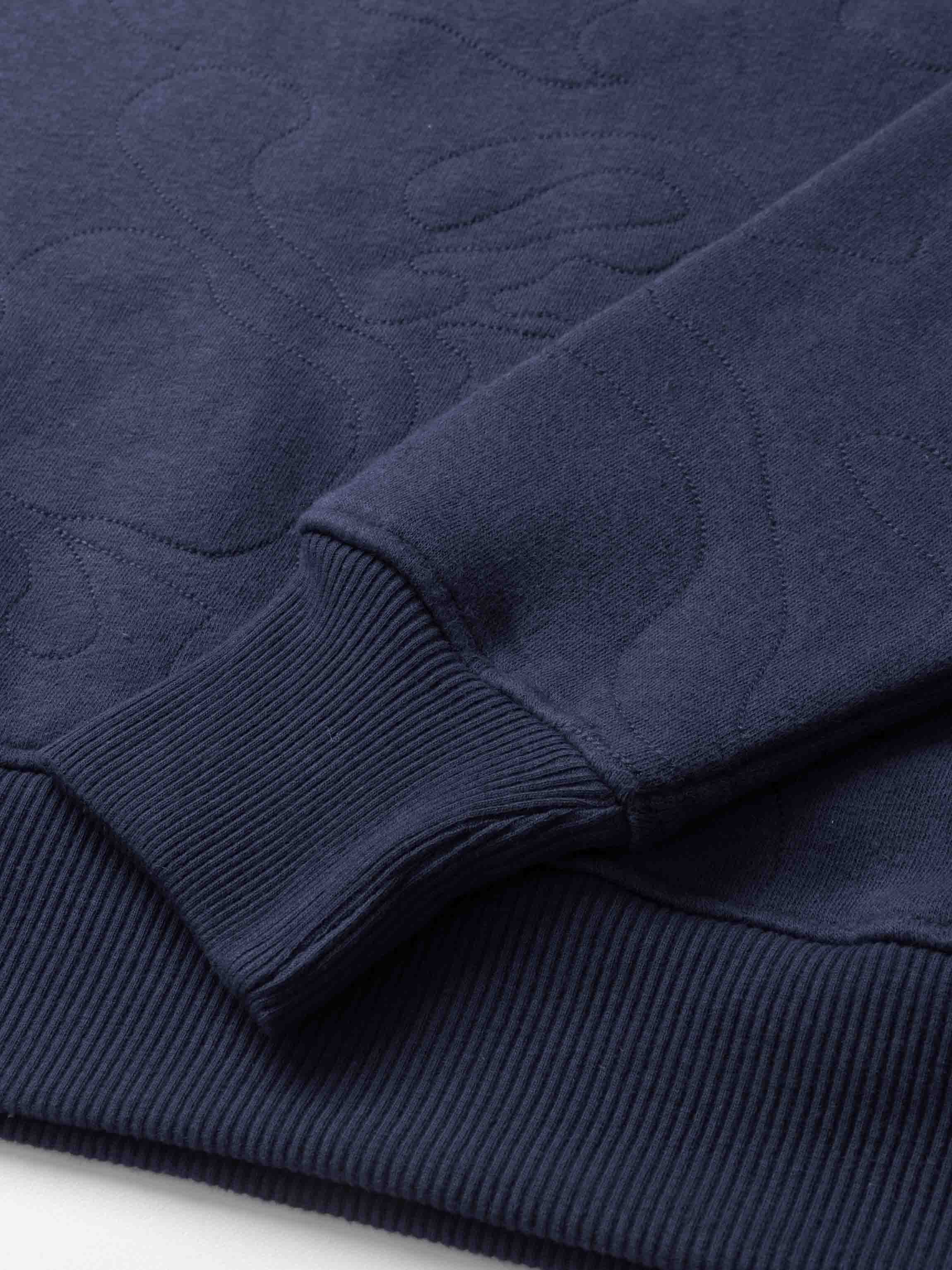 Embroidered Swirl Sweatshirt-Navy Blue