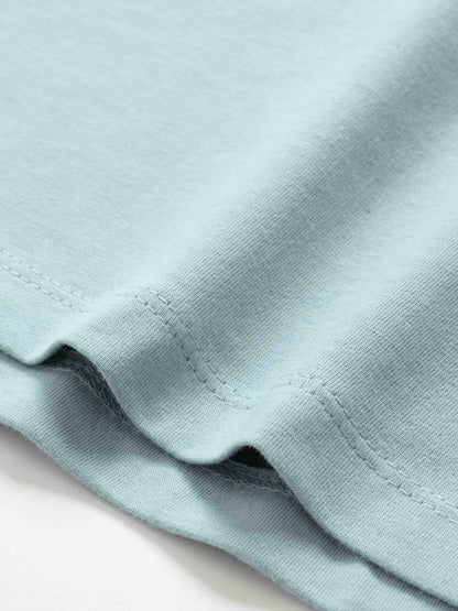 Side Seam Boxy Tee-Light Blue