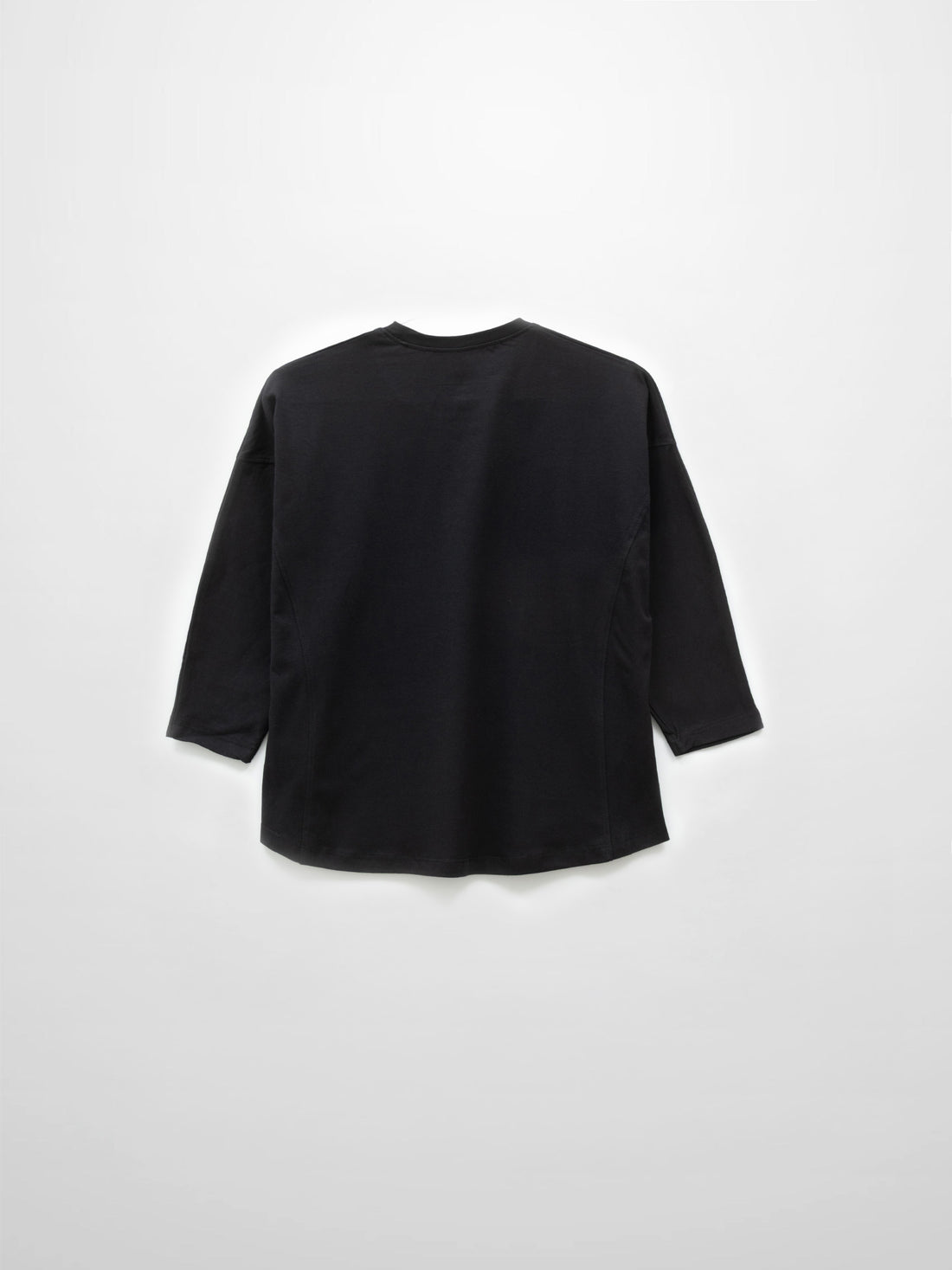 Side Seam Boxy Tee-Black