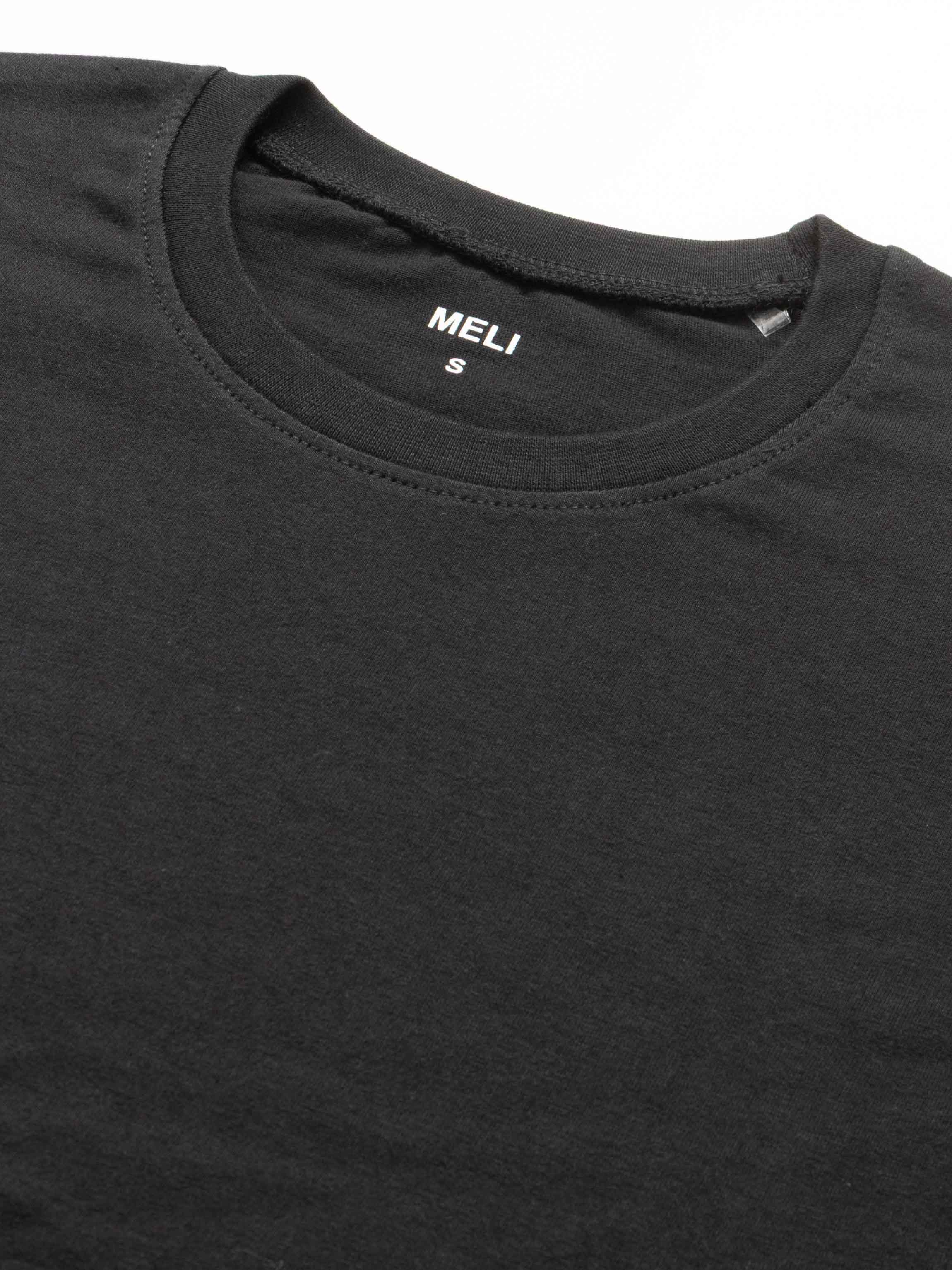 Side Seam Boxy Tee-Black