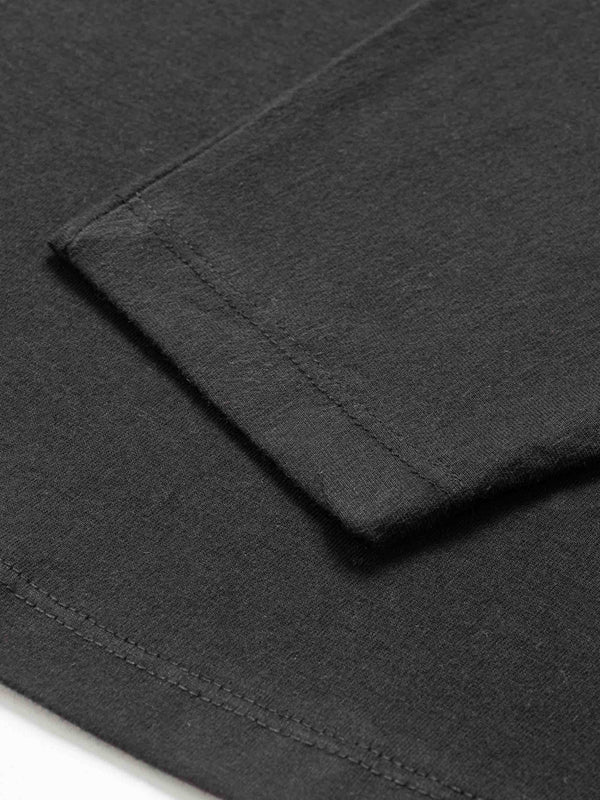 Side Seam Boxy Tee-Black