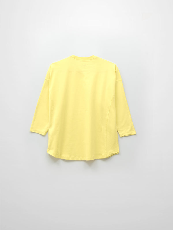 Side Seam Boxy Tee-Yellow