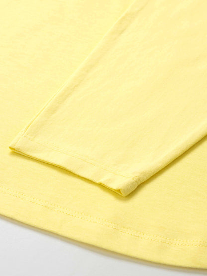 Side Seam Boxy Tee-Yellow