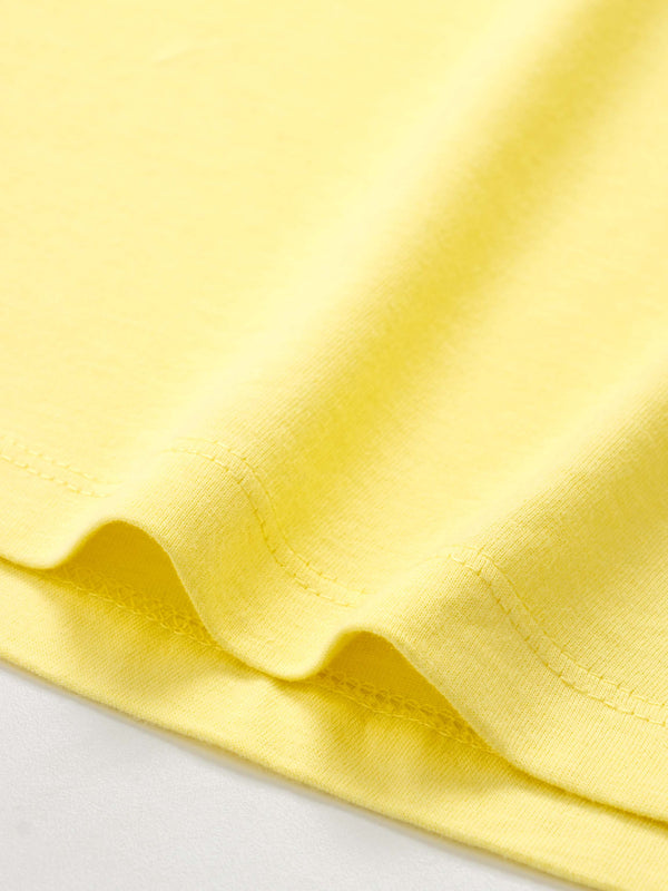 Side Seam Boxy Tee-Yellow