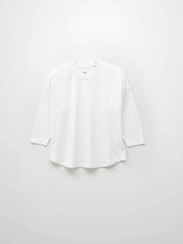 Side Seam Boxy Tee-White