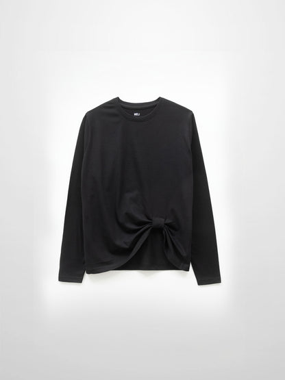 Side Knot Tee-Black