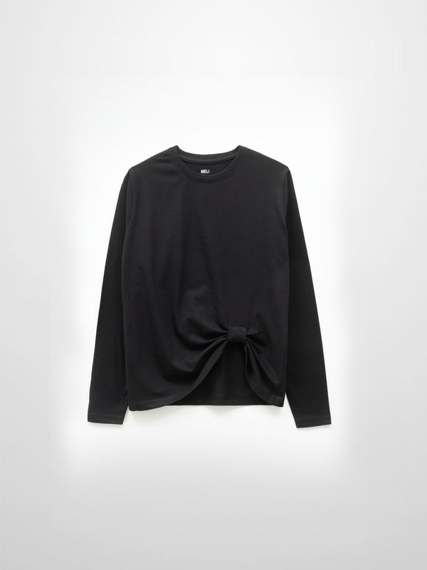 Side Knot Tee-Black