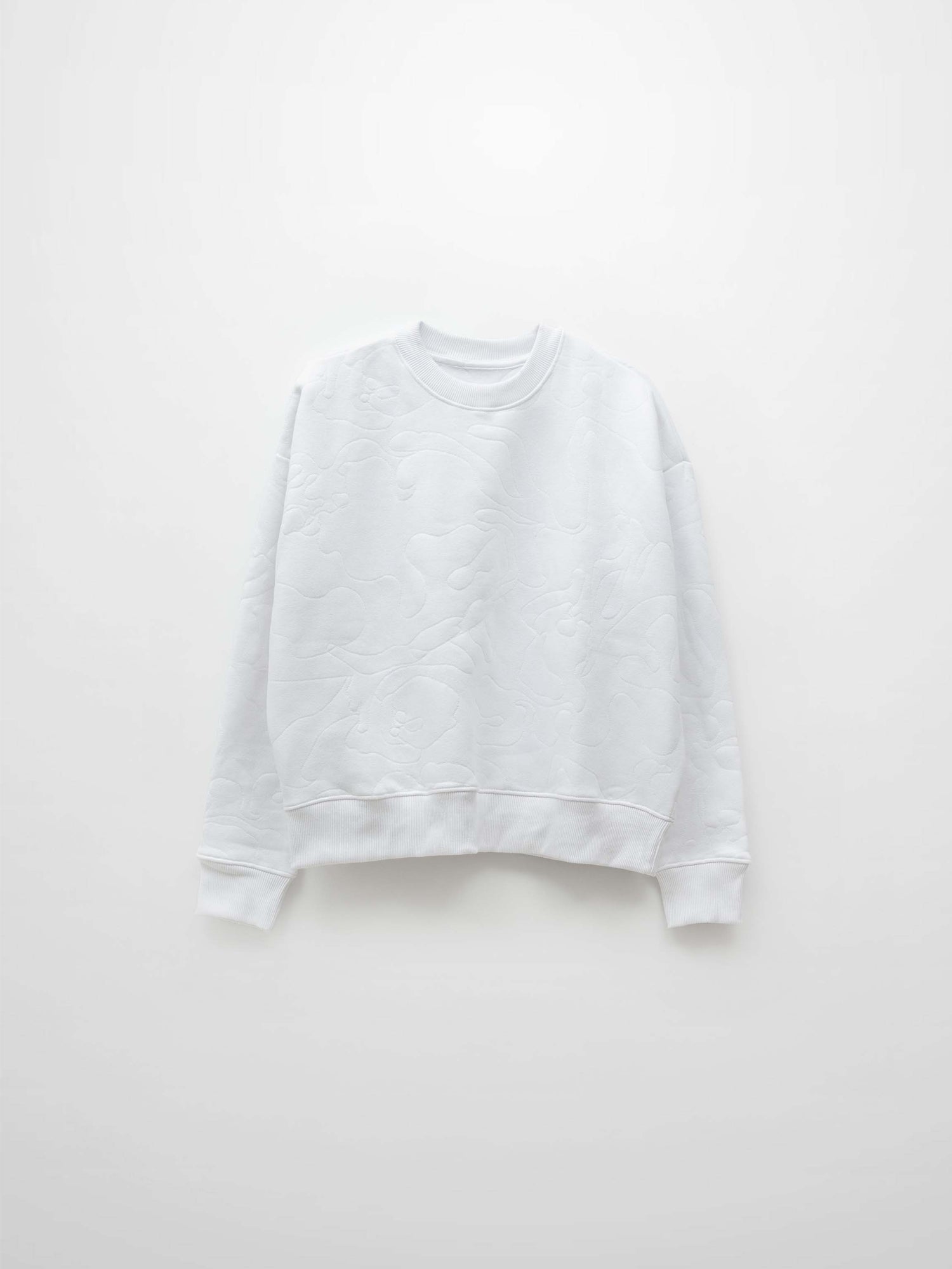 Embroidered Swirl Sweatshirt-White