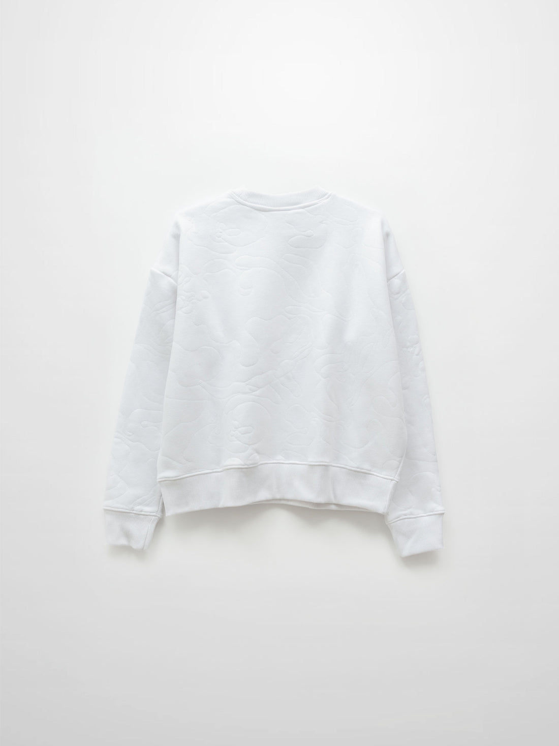 Embroidered Swirl Sweatshirt-White