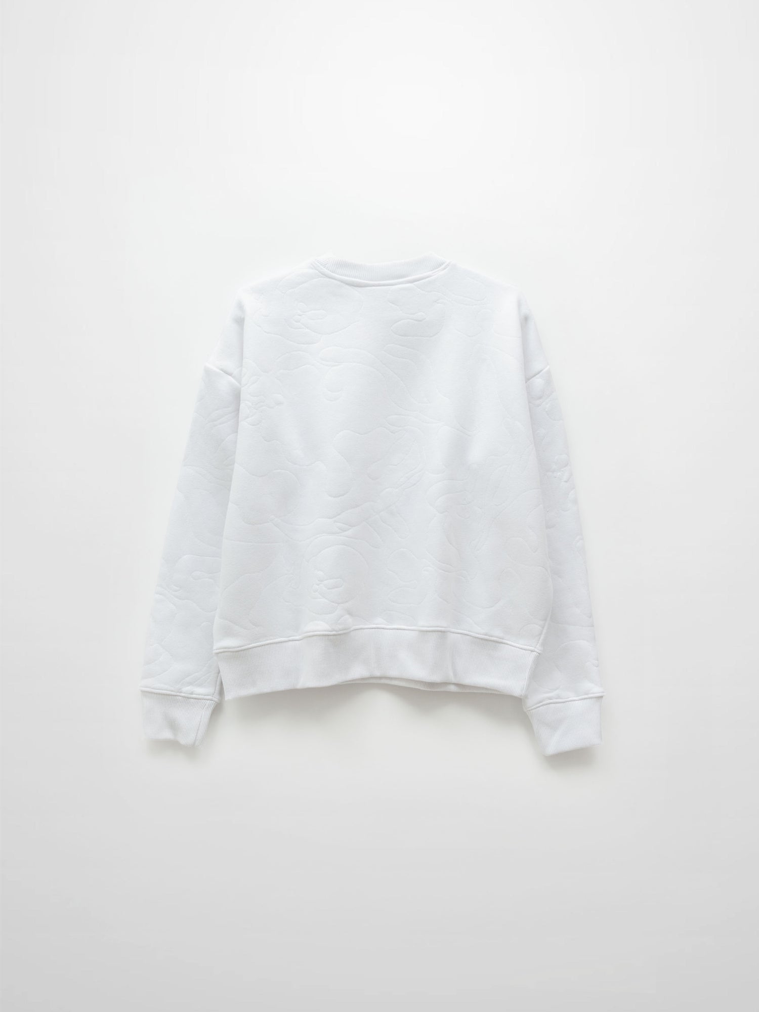 Embroidered Swirl Sweatshirt-White