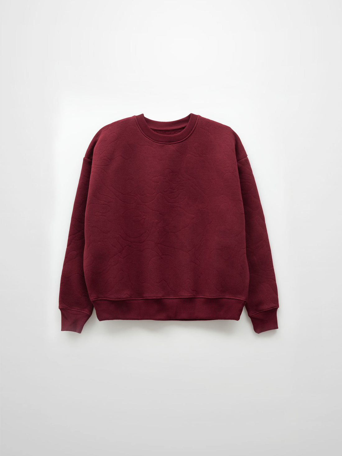 Embroidered Swirl Sweatshirt-Burgundy