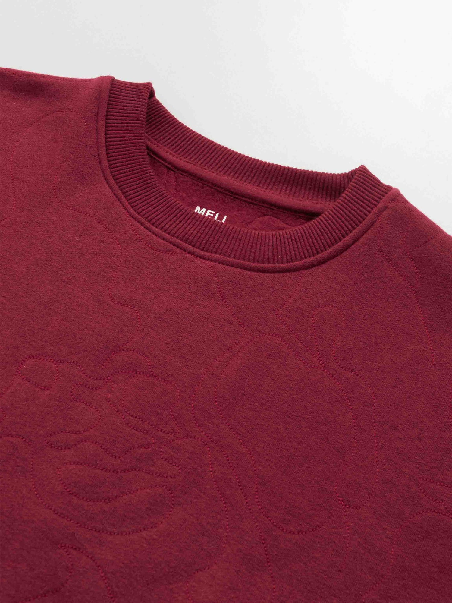 Embroidered Swirl Sweatshirt-Burgundy