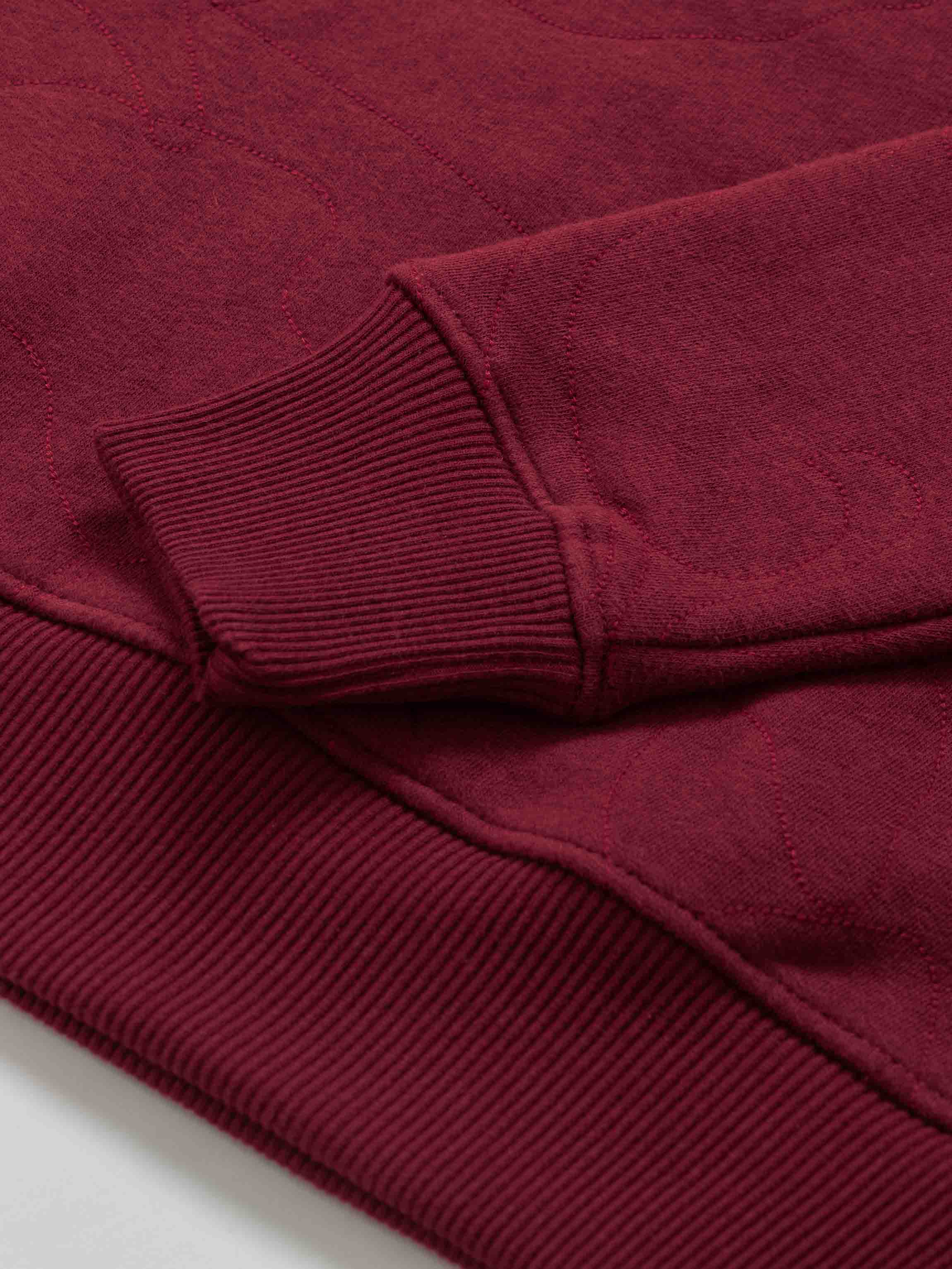 Embroidered Swirl Sweatshirt-Burgundy
