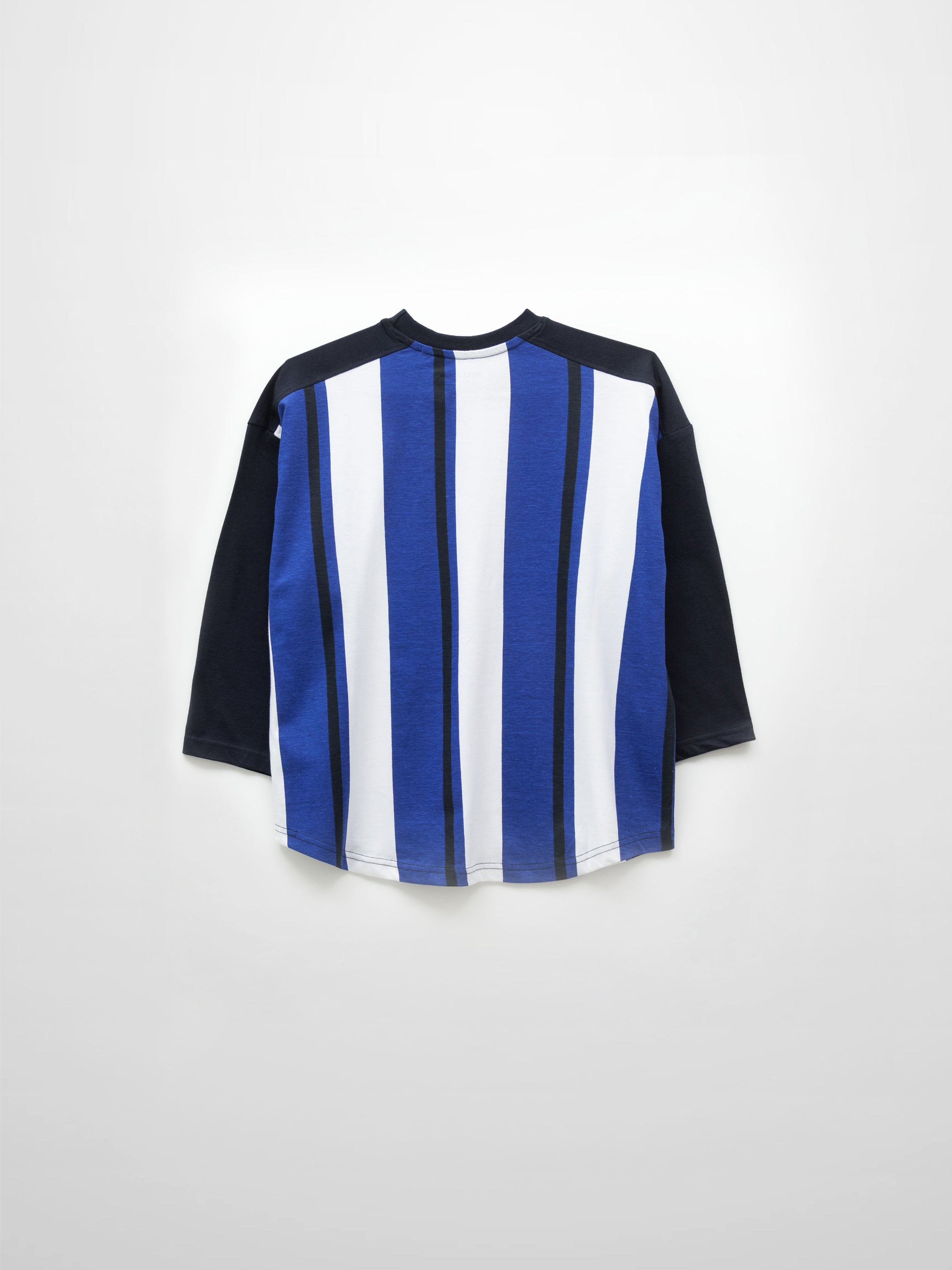 Mix Stripe Boxy Tee-Cobalt/Navy