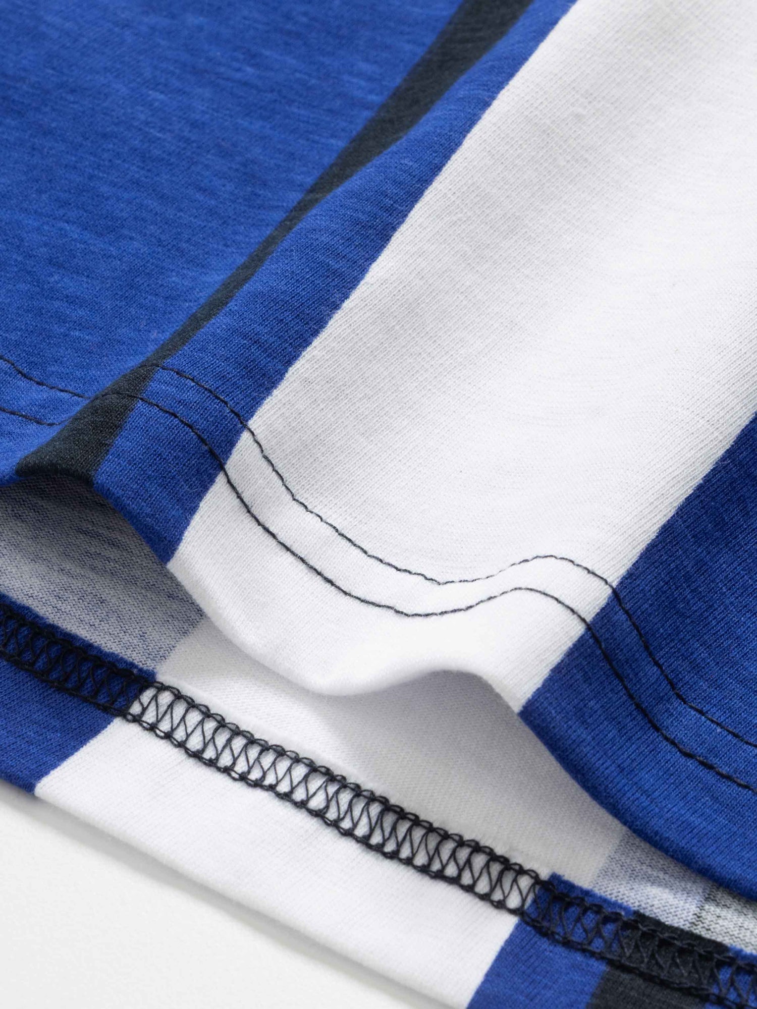 Mix Stripe Boxy Tee-Cobalt/Navy