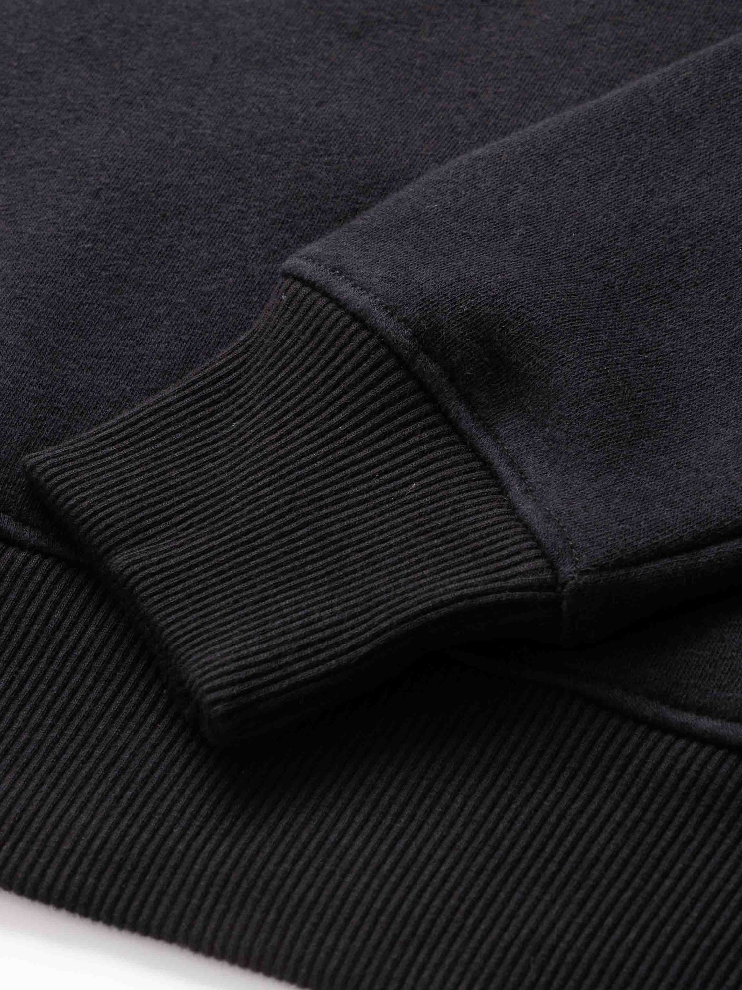 Cross Stitch Floral Sweatshirt-Black