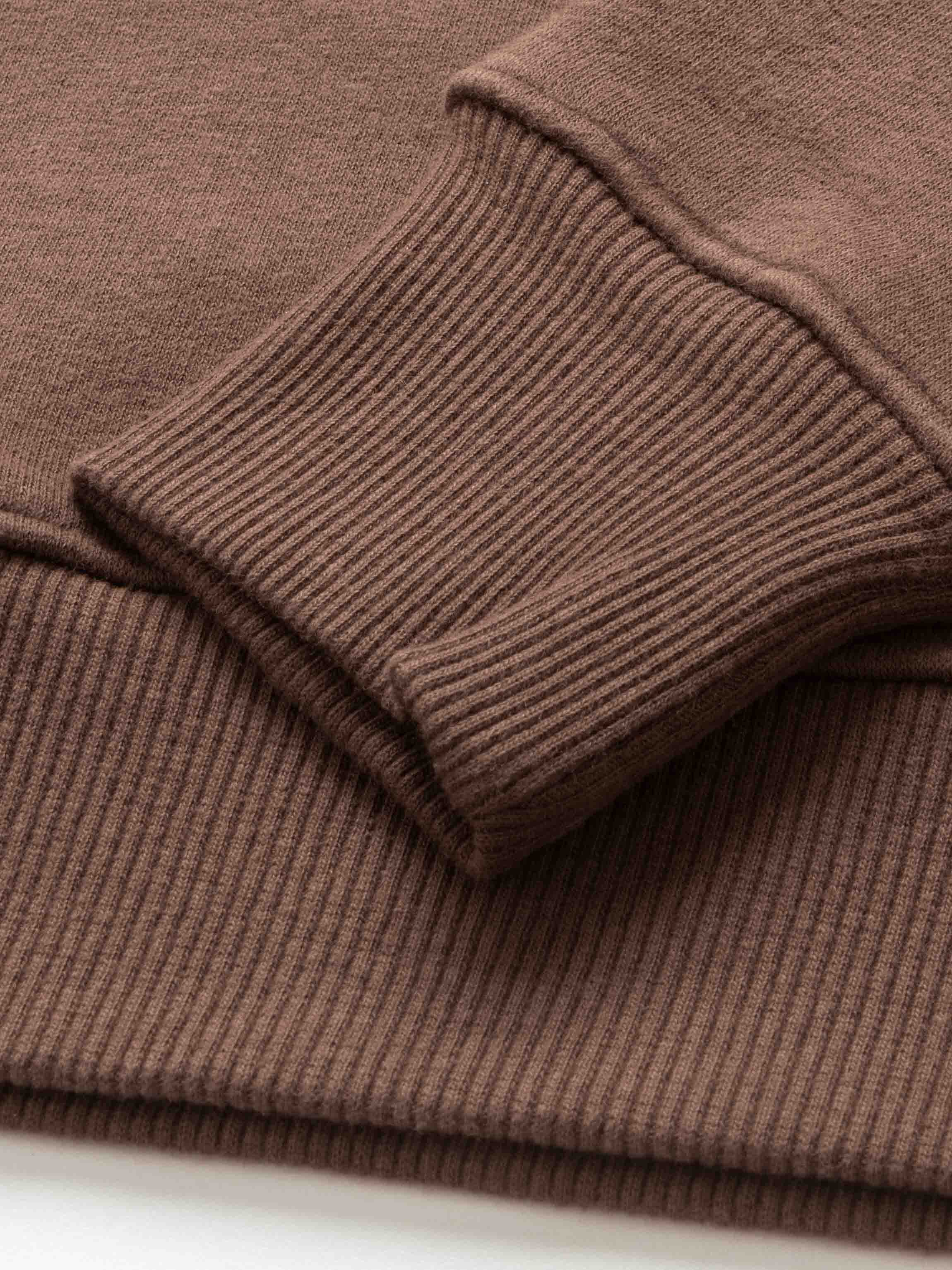 Cross Stitch Floral Sweatshirt-Brown