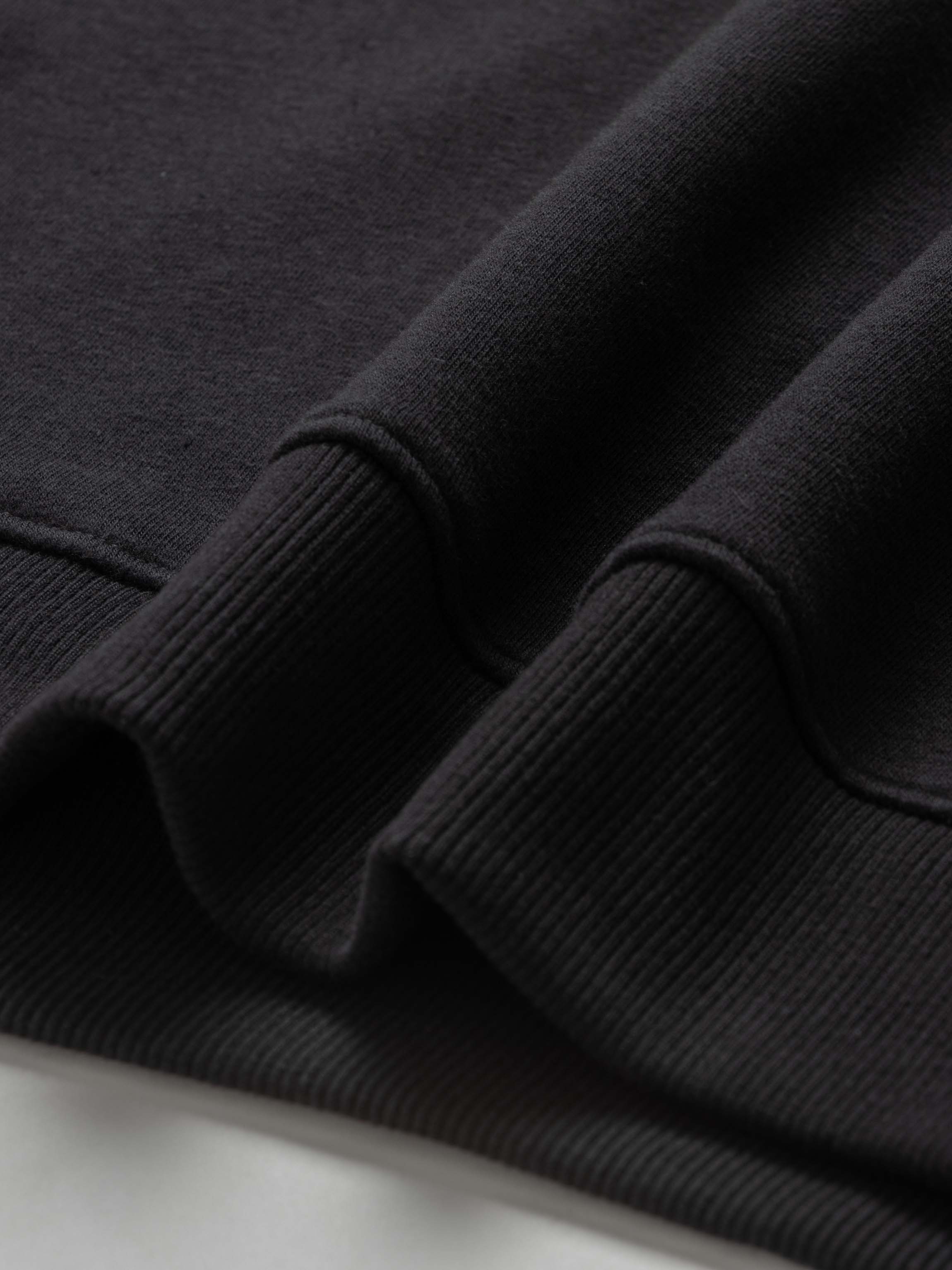 Embroidered Flower Sweatshirt-Black