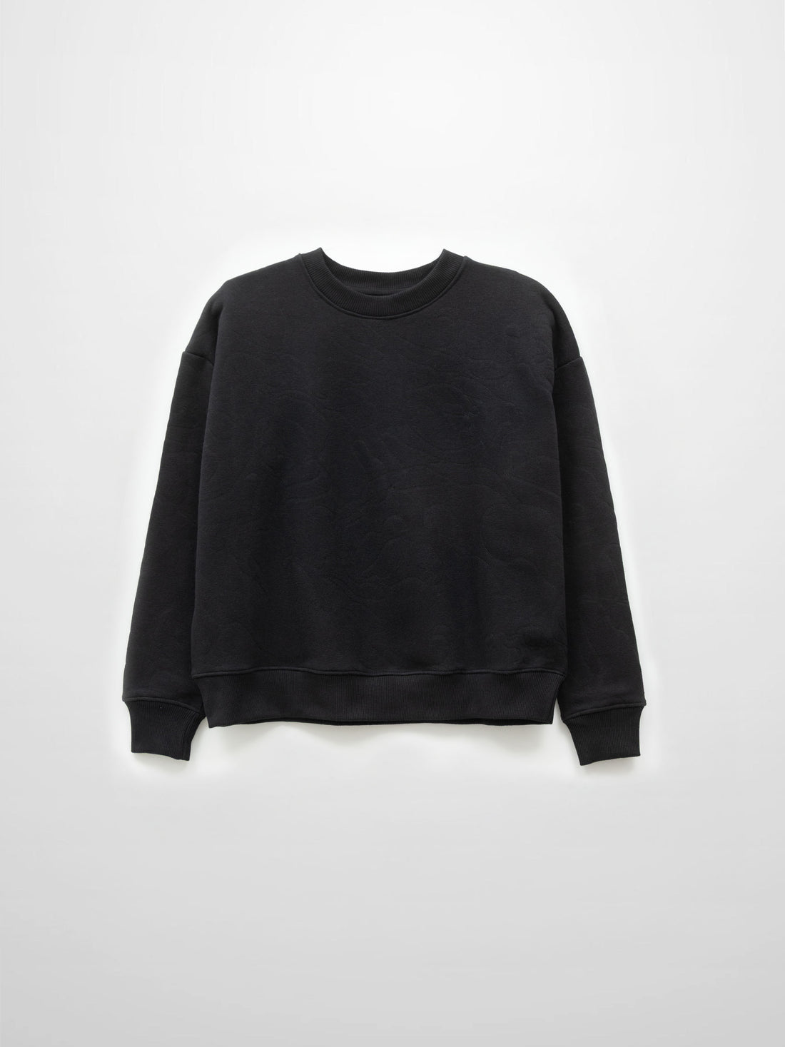 Embroidered Swirl Sweatshirt-Black