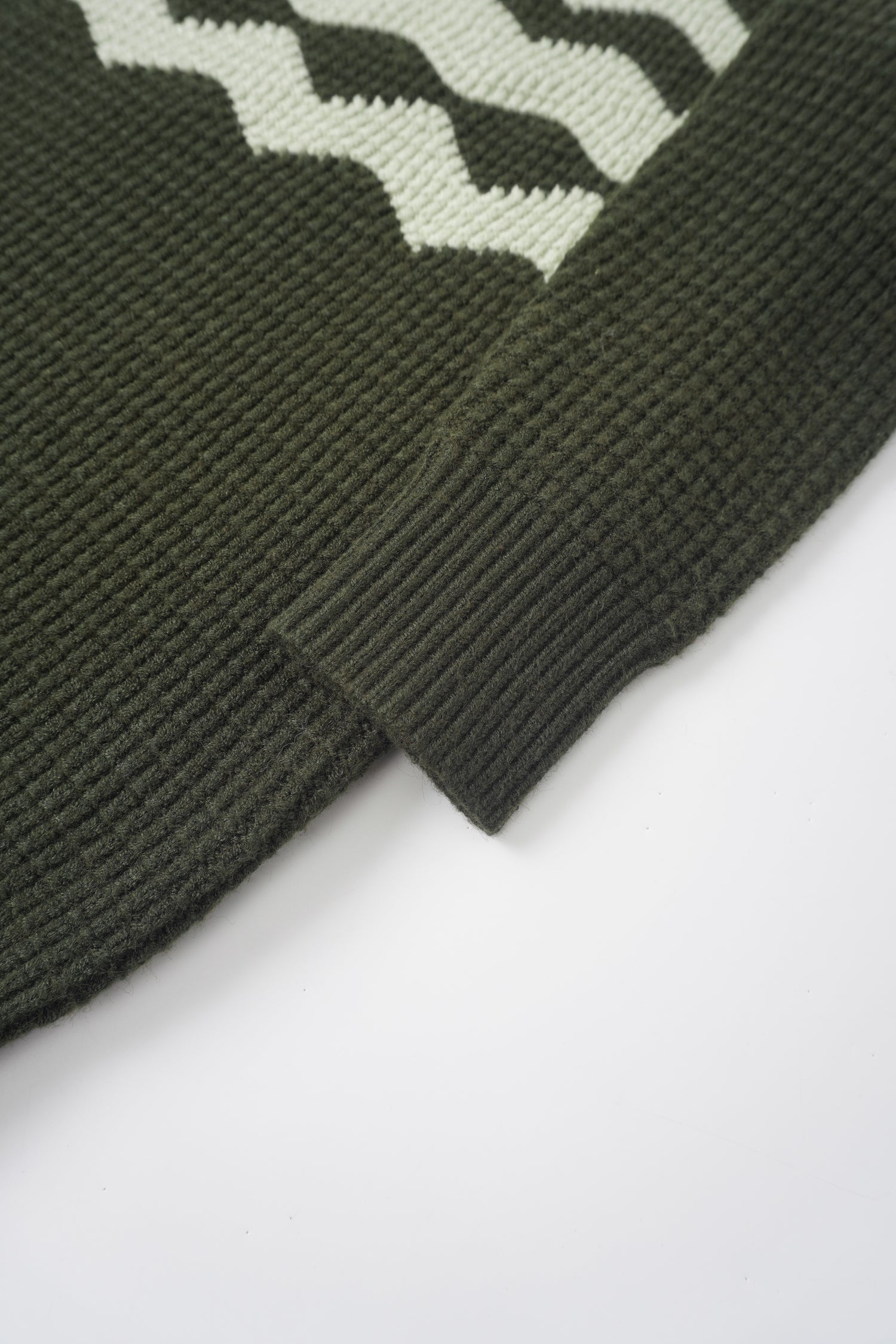 Waffle Designed Sweater - Dark Green/Light Green