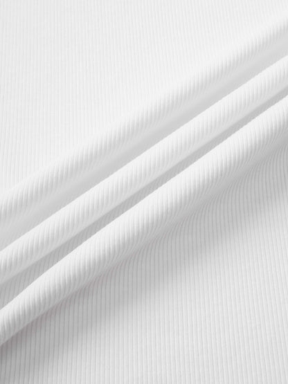 RIBBED CREW SLEEVELESS SHELL-WHITE