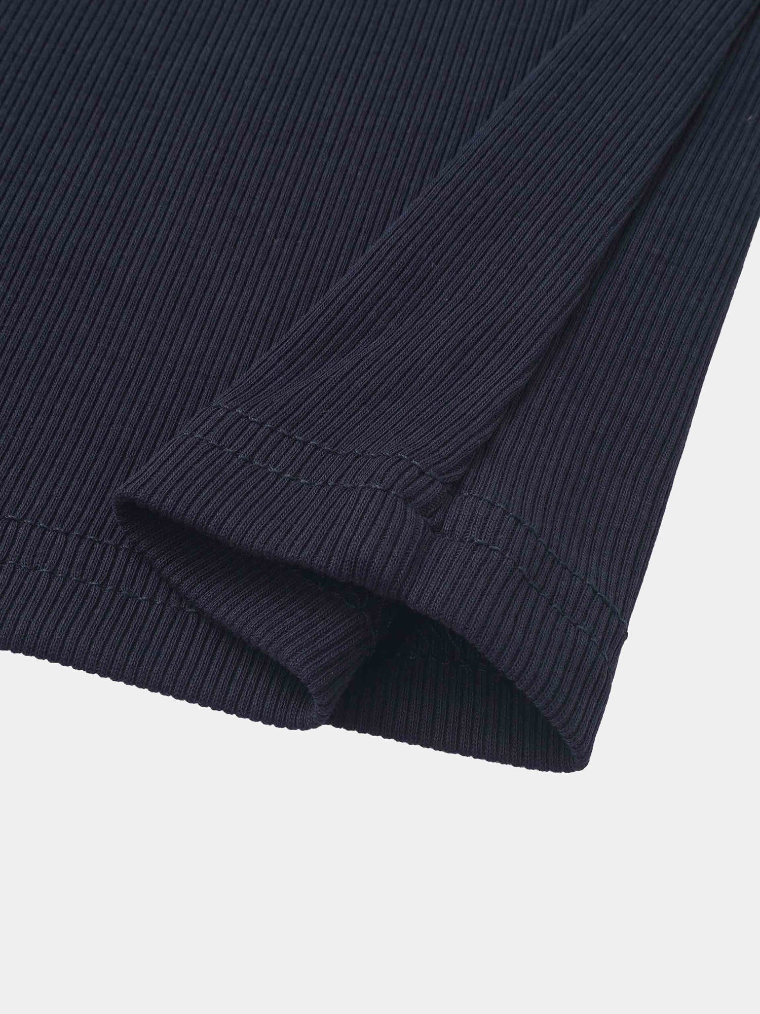 RIBBED CREW SLEEVELESS SHELL-NAVY