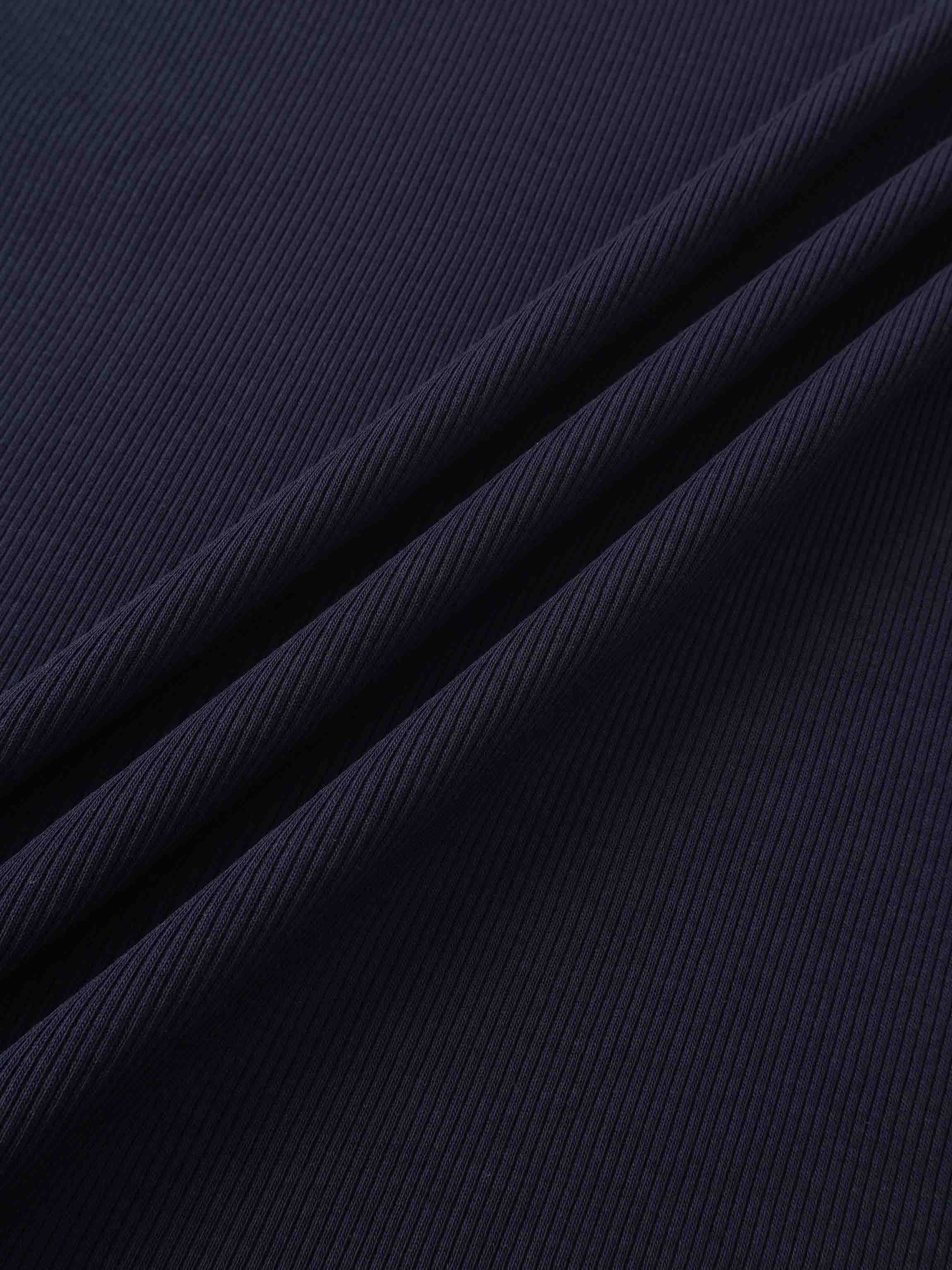 RIBBED CREW SLEEVELESS SHELL-NAVY