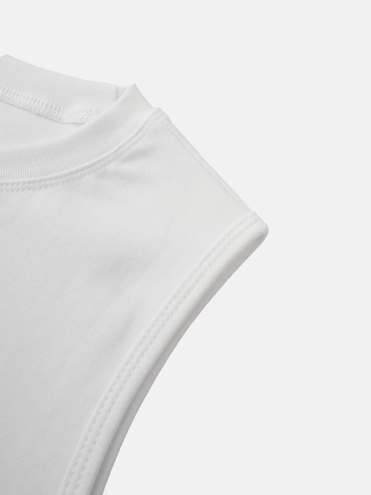 Sleeveless Basic Tee-White