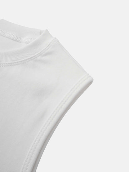 Sleeveless Basic Tee-White