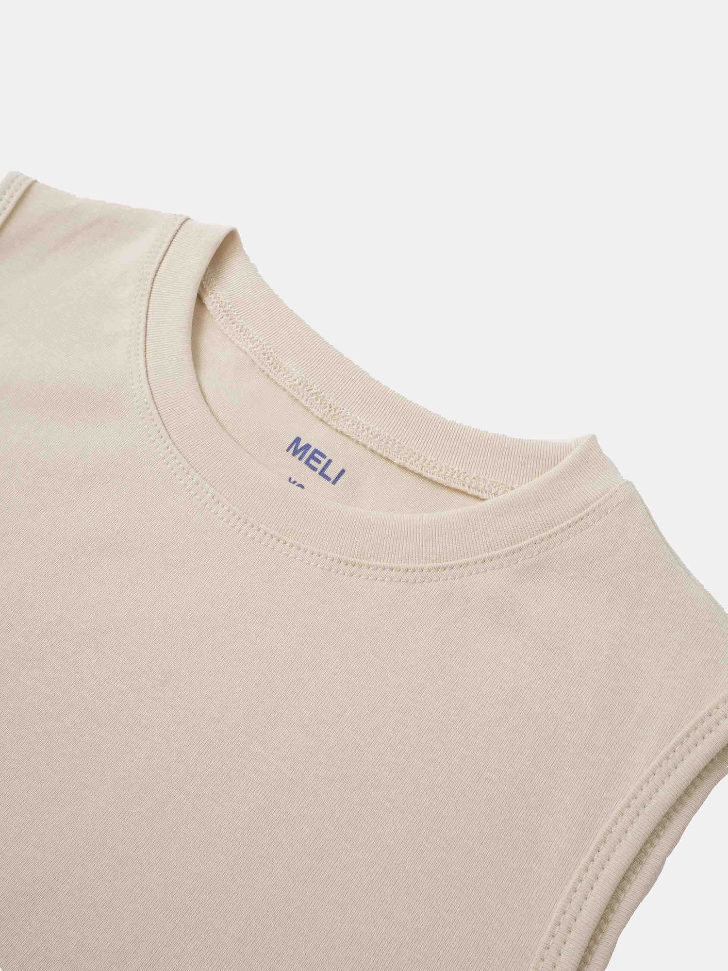 Sleeveless Basic Tee-Tan