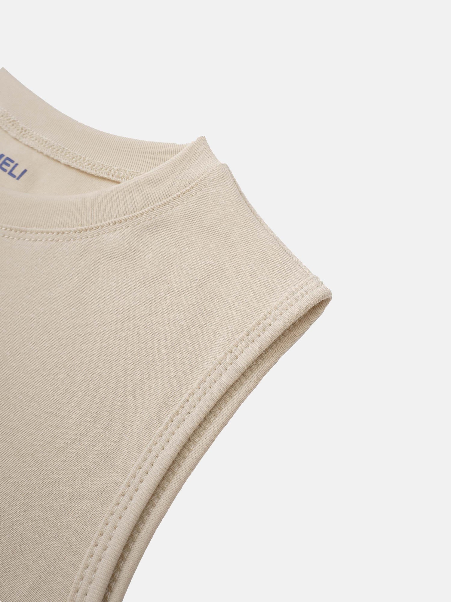 Sleeveless Basic Tee-Tan