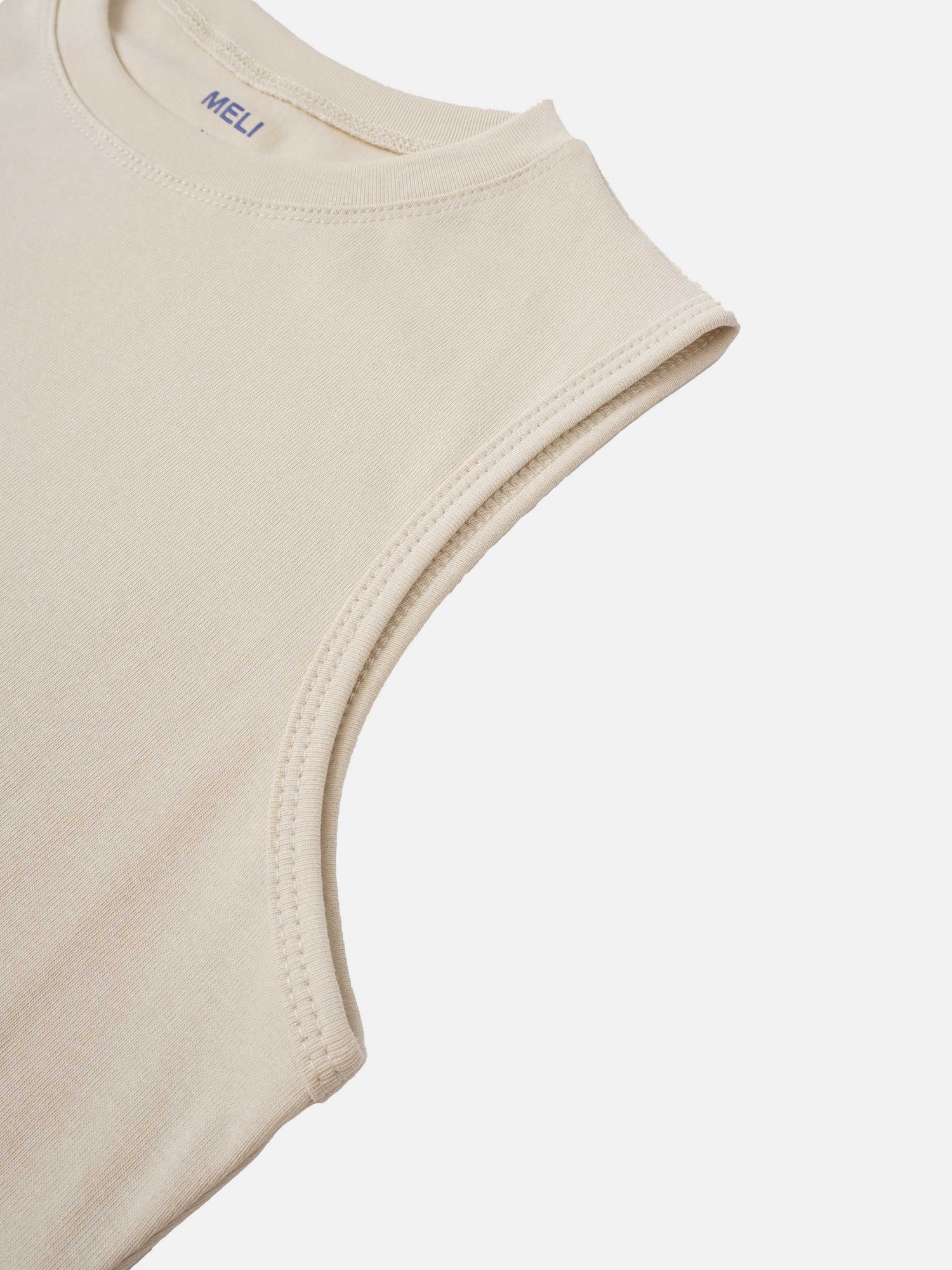 Sleeveless Basic Tee-Tan