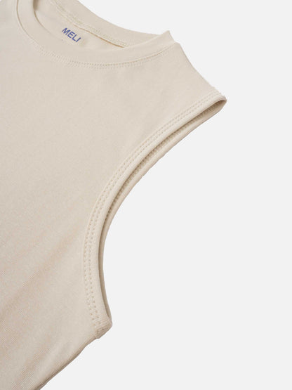 Sleeveless Basic Tee-Tan