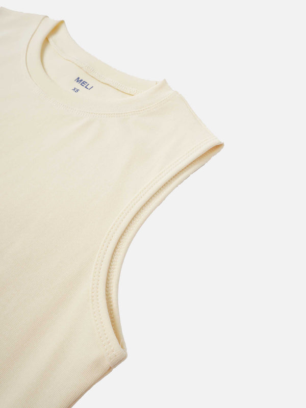 Sleeveless Basic Tee-Yellow