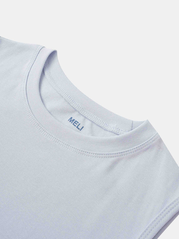 Sleeveless Basic Tee-Light Blue
