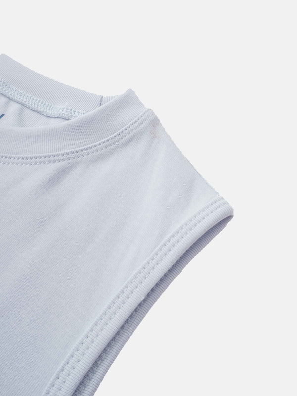 Sleeveless Basic Tee-Light Blue