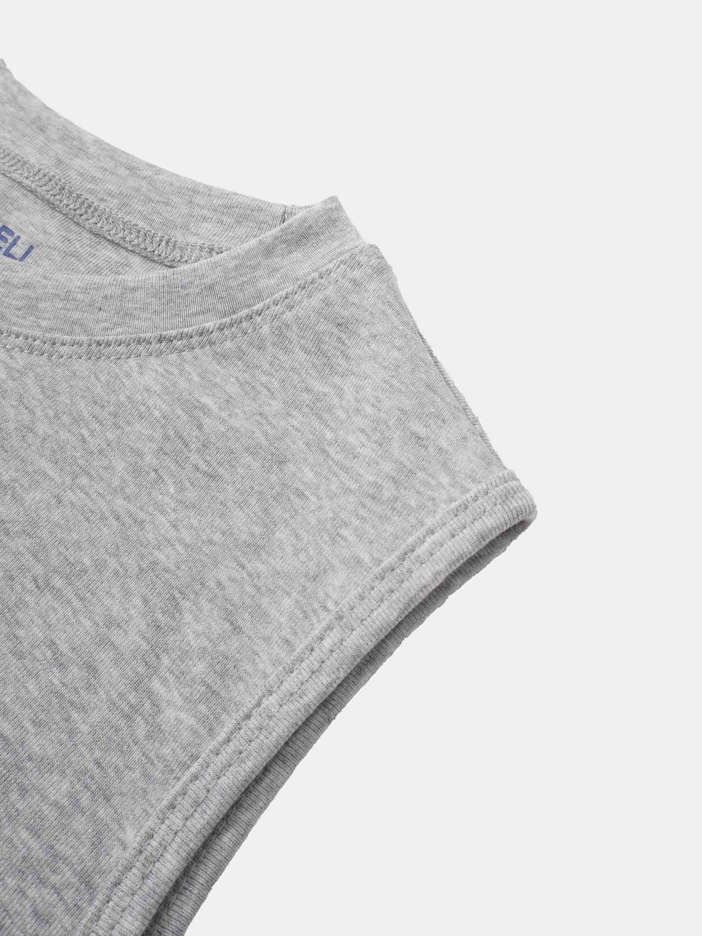 Sleeveless Basic Tee-Heathered Grey